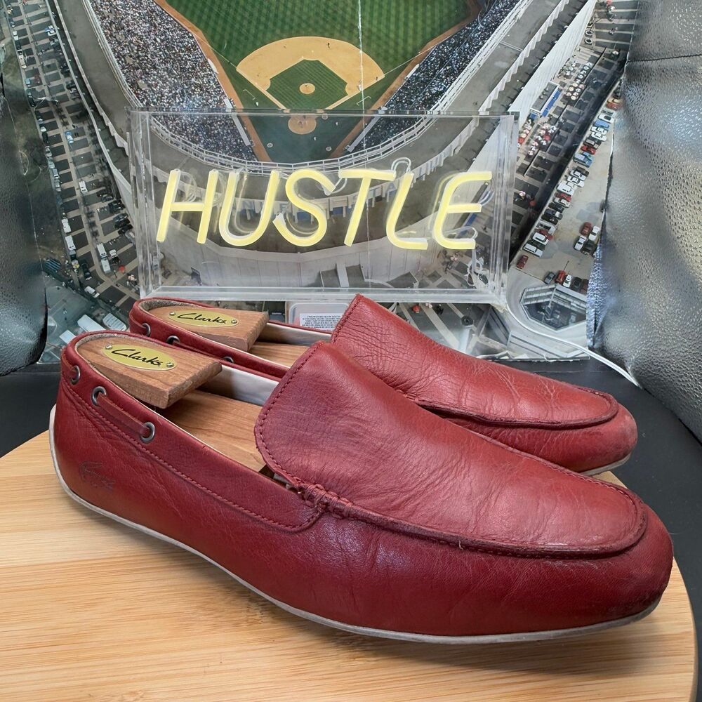 Lacoste Red leather Driving loafers Men’s Size 8